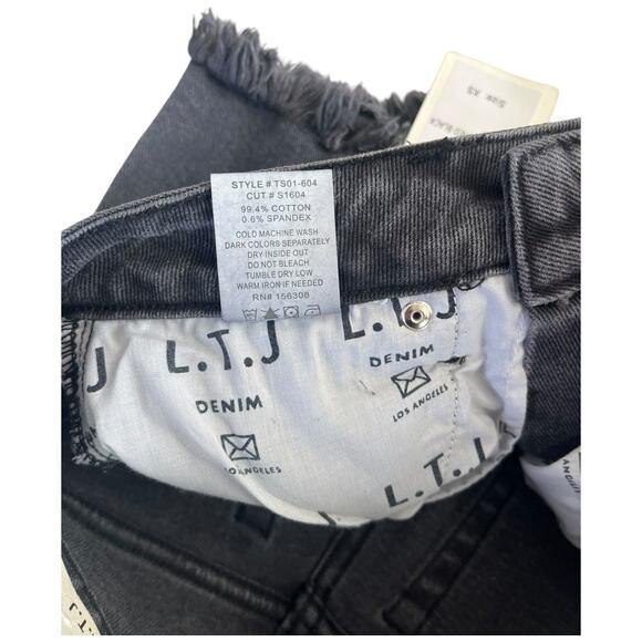 LTJ Frayed hem black denim shorts XS NWT - Picture 4 of 8